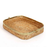Aspen Cane Basket with Brass Handle